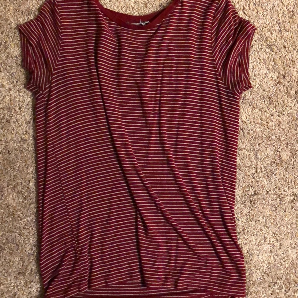 2 stripped short sleeve shirts size medium 😀